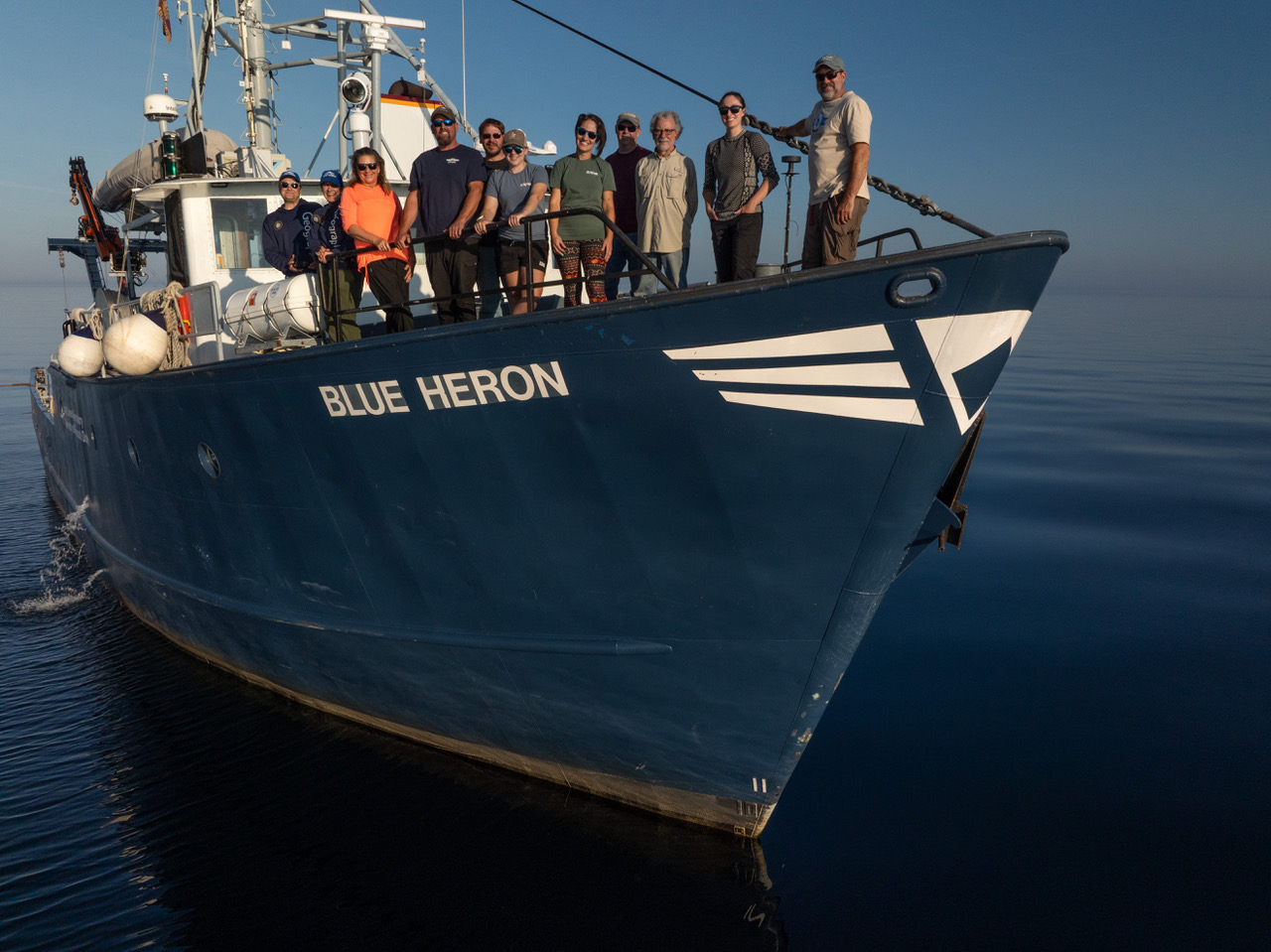 Left to right: Zach Melnick and Yvonne Drebert (Inspired Planet Productions); Lisa Sundberg, Tom Frantti, and Jason Agnich (University of Minnesota Duluth); Gwen Phillips and Bianca Possamai (University of Vermont); Rual Lee and Ted Gephart (UMD); Lydia Paulic (University of Windsor), and Michael Rennie (Lakehead University). 