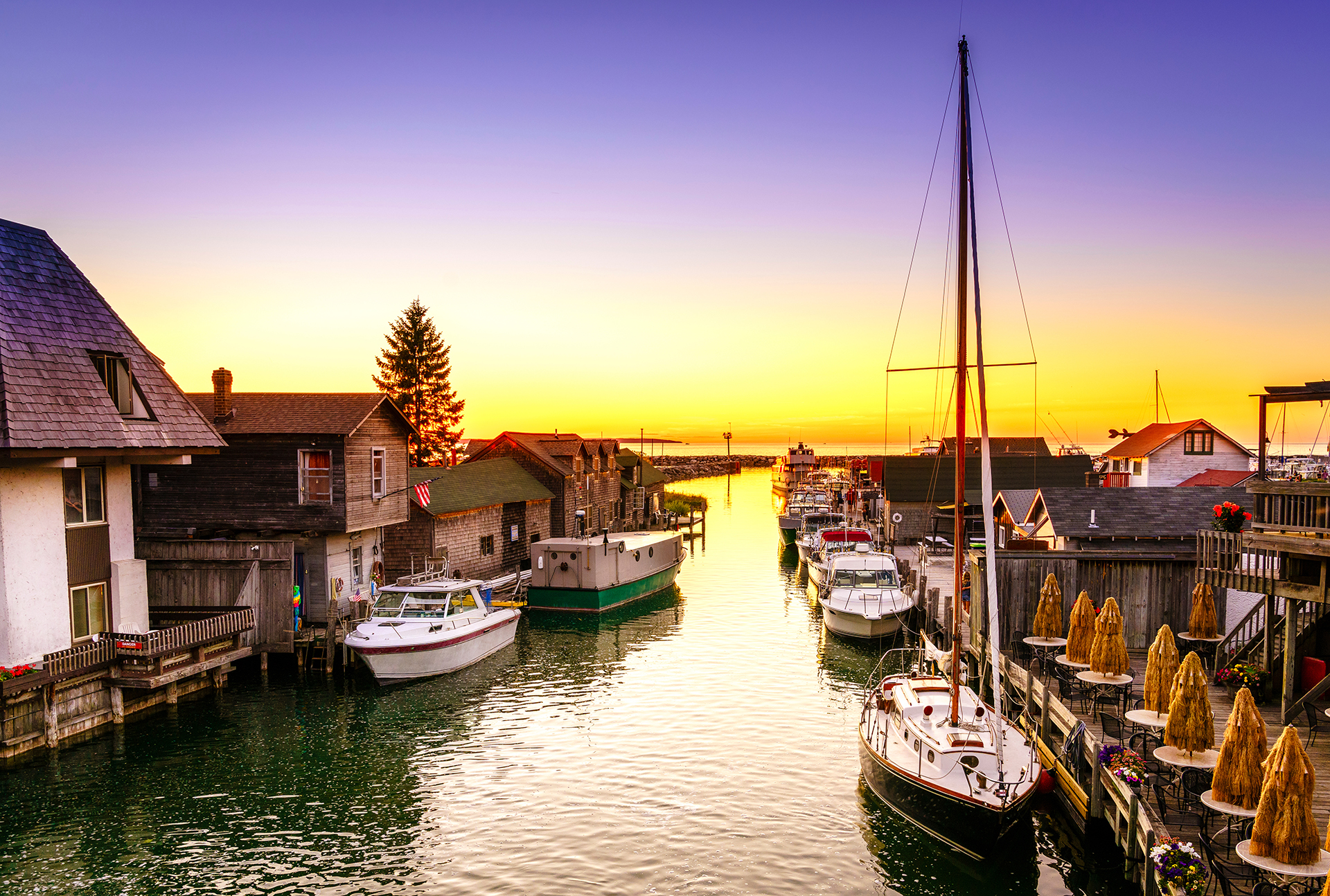 Fishtown, located in Leland, Michigan, is a surviving example of the fishing villages that once dotted the coastlines of the Great Lakes. 