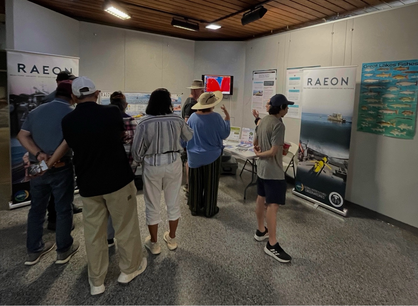 In August 2025, RAEON set up a public display booth at the Visitor Centre of Point Pelee National Park to engage with the public about the real-time data collected by the buoys installed near the park. 